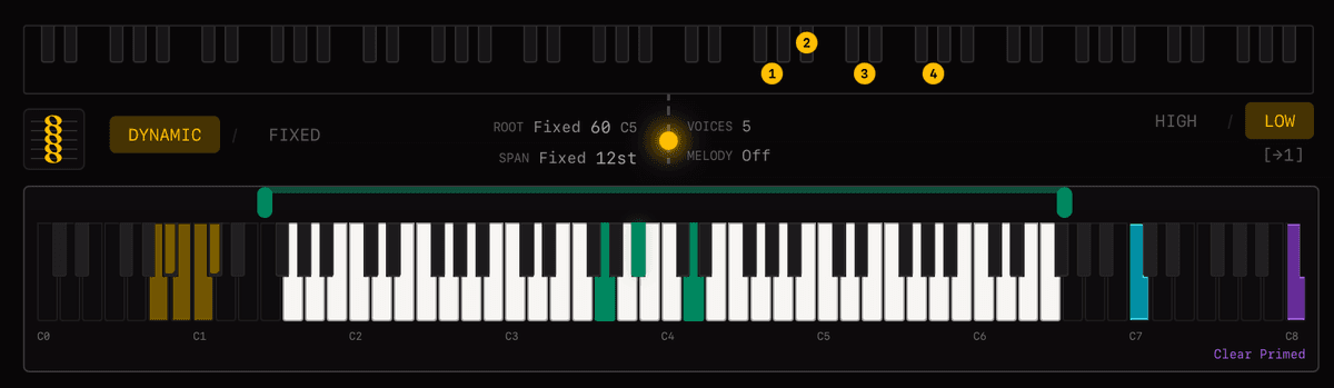 Dynamic mode with Root Fixed and Span Fixed controls